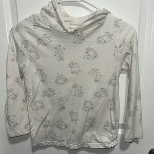 Garanimals Cream Hooded Long-Sleeve Shirt with Gray Dinosaur Print